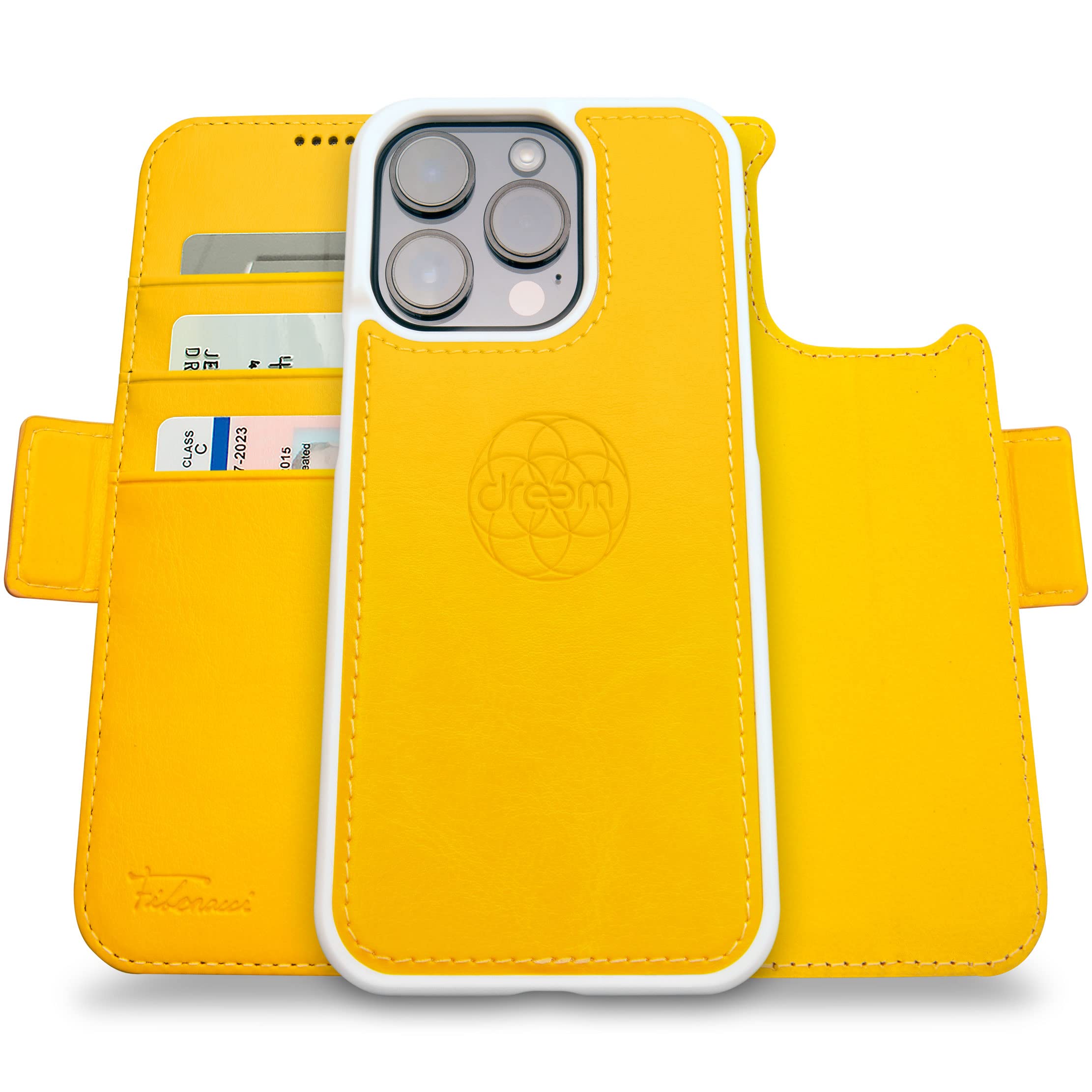 Dreem フィボナッチ（Fibonacci）2イン1 財布型ケース Apple iPhone 14 ＆ iPhone 16e用 - 高級ヴィーガンレザー製 マグネット着脱式 耐衝 Amazon.co.jp: Dreem フィボナッチ（Fibonacci）2イン1 財布型ケース